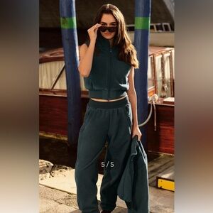 Like NEW ALO Polar Fleece Wintry Mix Pant charcoal green size S